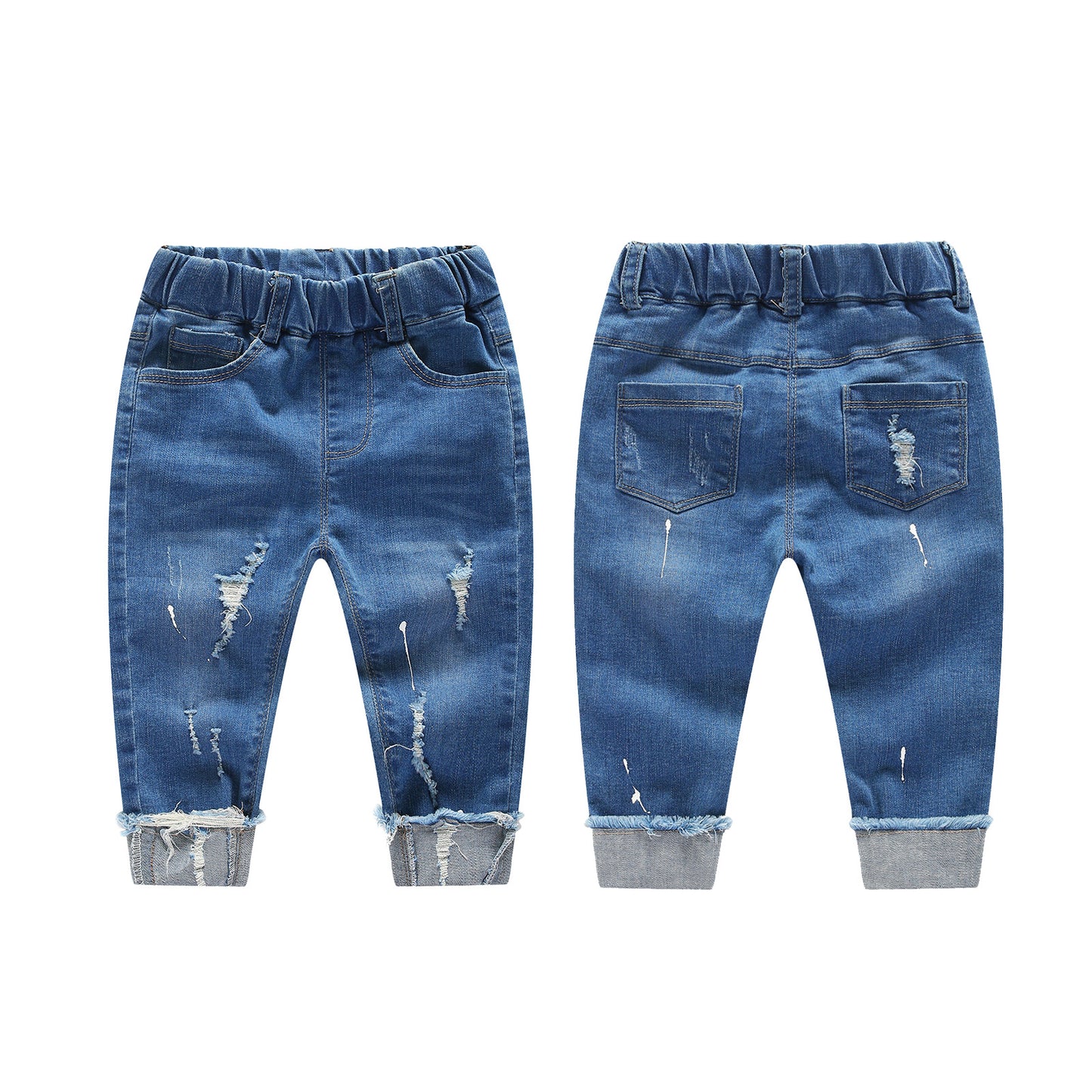 Baby Ripped Jeans Elastic Distressed Denim Pants