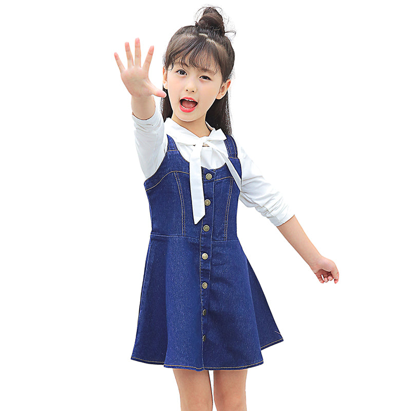 Toddler Kid Girls Blue Jean Dress