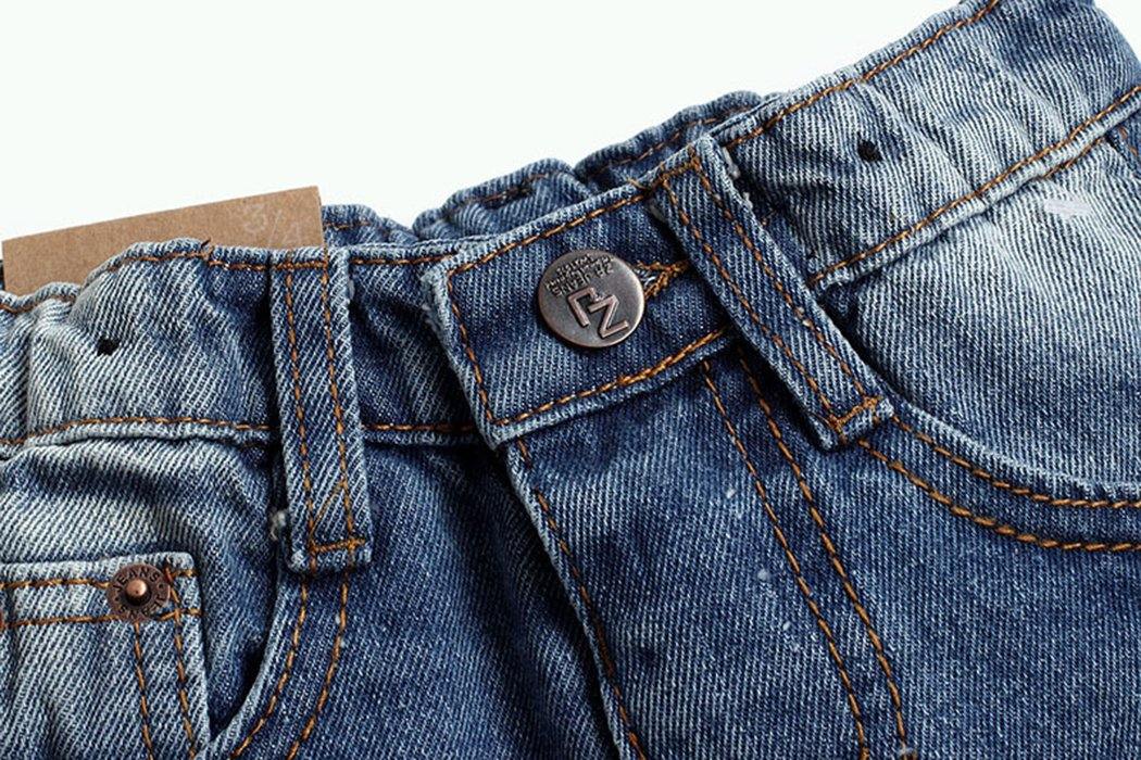 Elastic Waist Ripped Holes Soft Kids Jeans – Kidscool Space