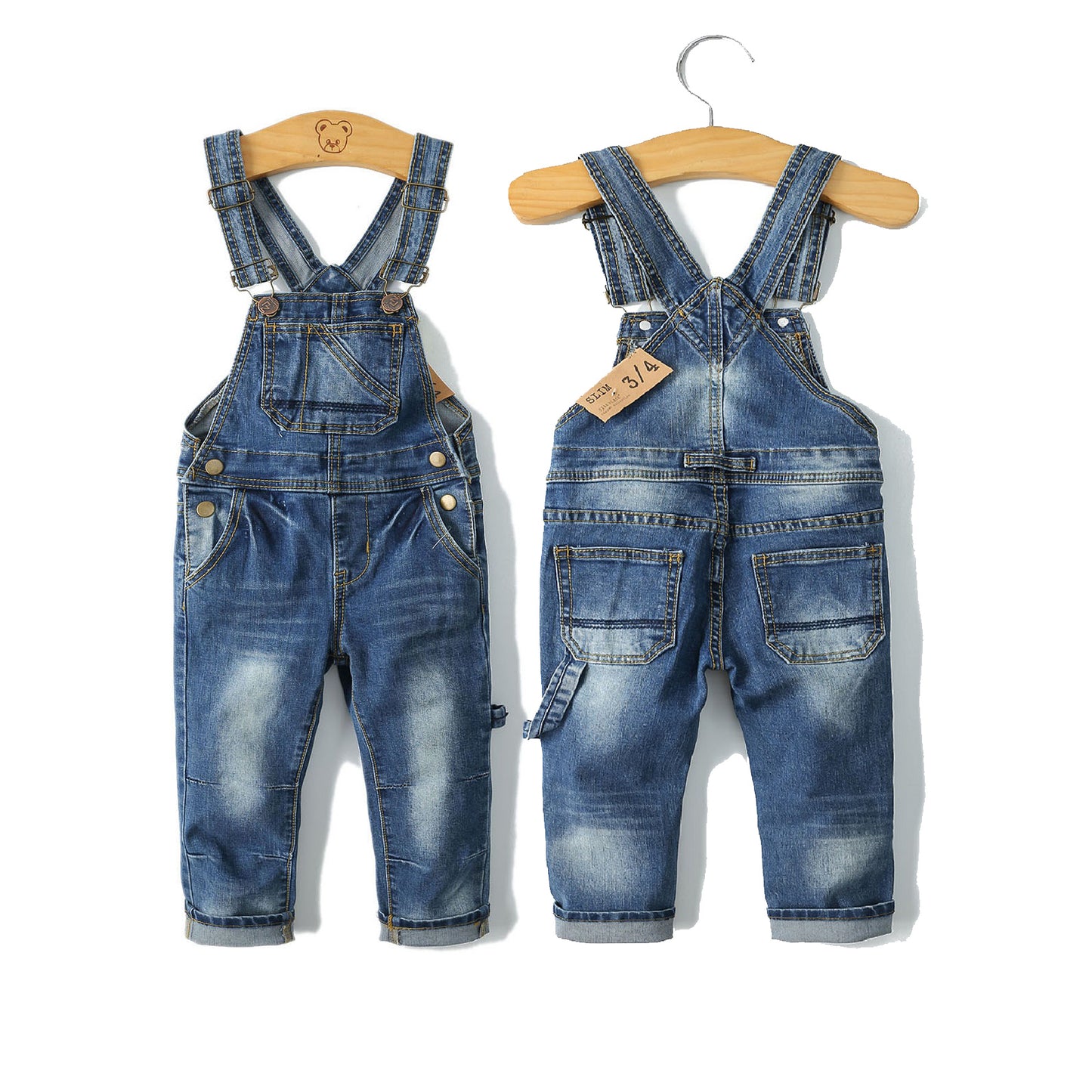 Girl Boy Jeans Overalls Ripped Jumpsuit