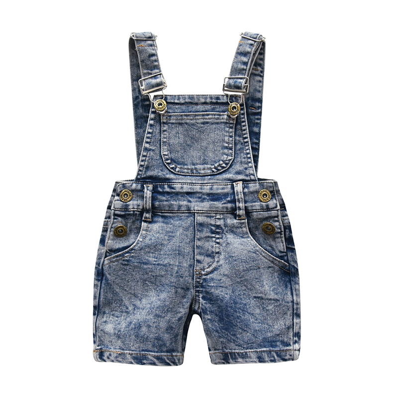 Baby Summer Jeans Overalls Washed Denim Shortalls