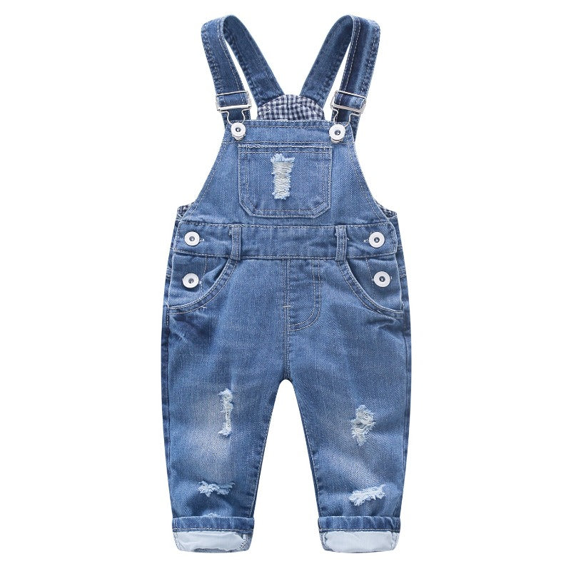Baby Adjustable Ripped Fashion Jeans Overalls