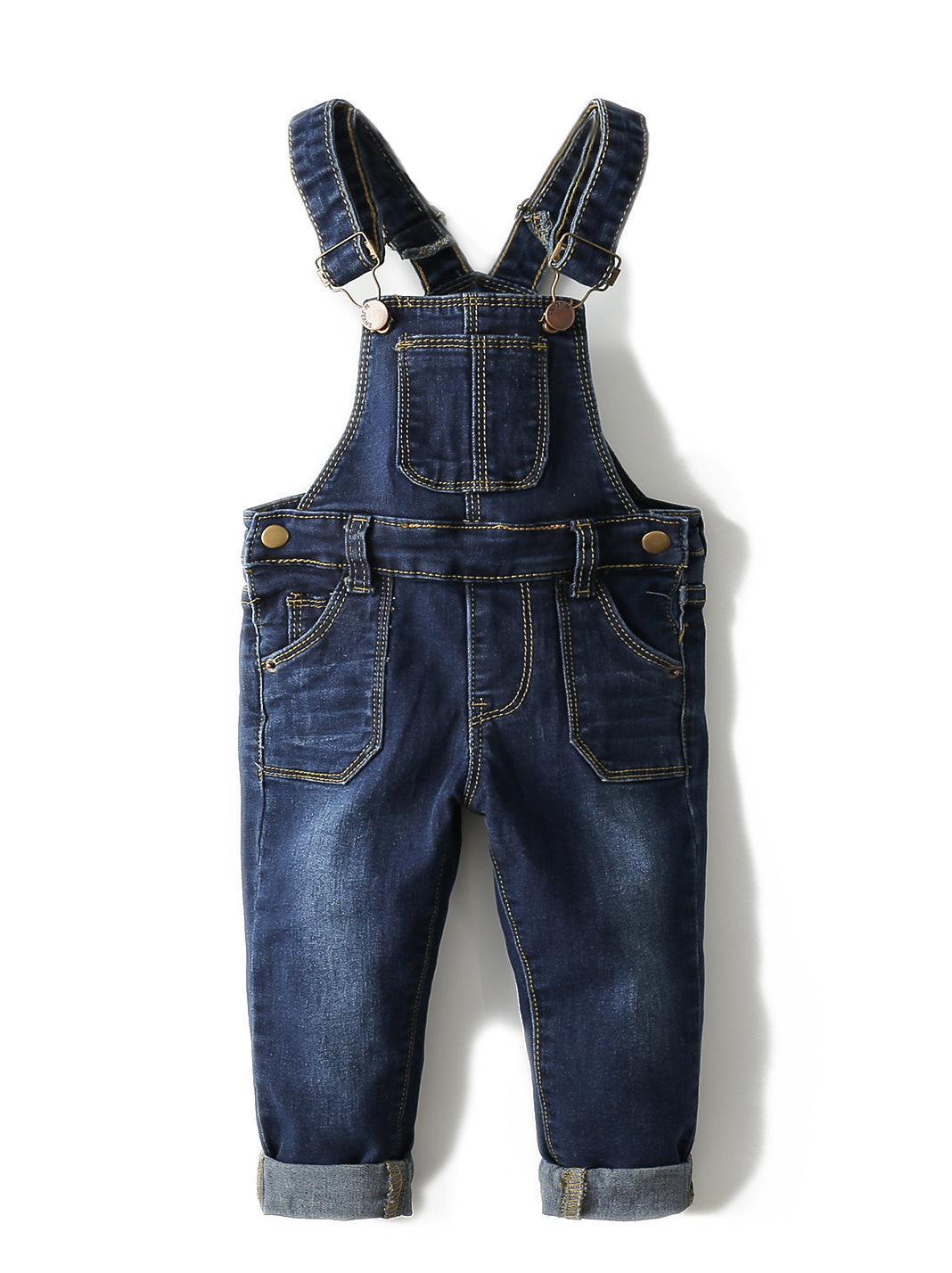 Toddler Adjustable Strap Blue Washed Jeans Overalls