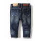Boys Girls Washed Jeans Pants Cuffed Jeans