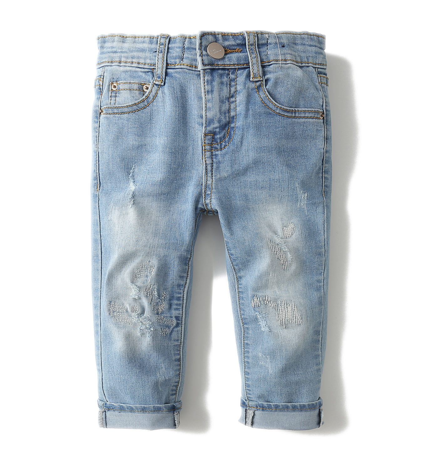 Ripped Stone Washed Slim Kids Jeans – Kidscool Space