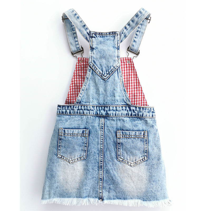 Girls Dress Embroidered Butterfly Washed Denim Dress – Kidscool Space