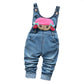 Baby Thermal 3D Cartoon Soft Knitted Wearproof Jeans Overalls