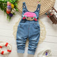Baby Thermal 3D Cartoon Soft Knitted Wearproof Jeans Overalls