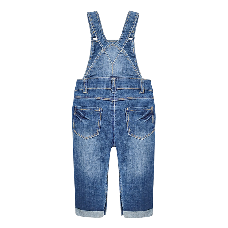 Baby Girls Flowers Embroidery Denim Overalls