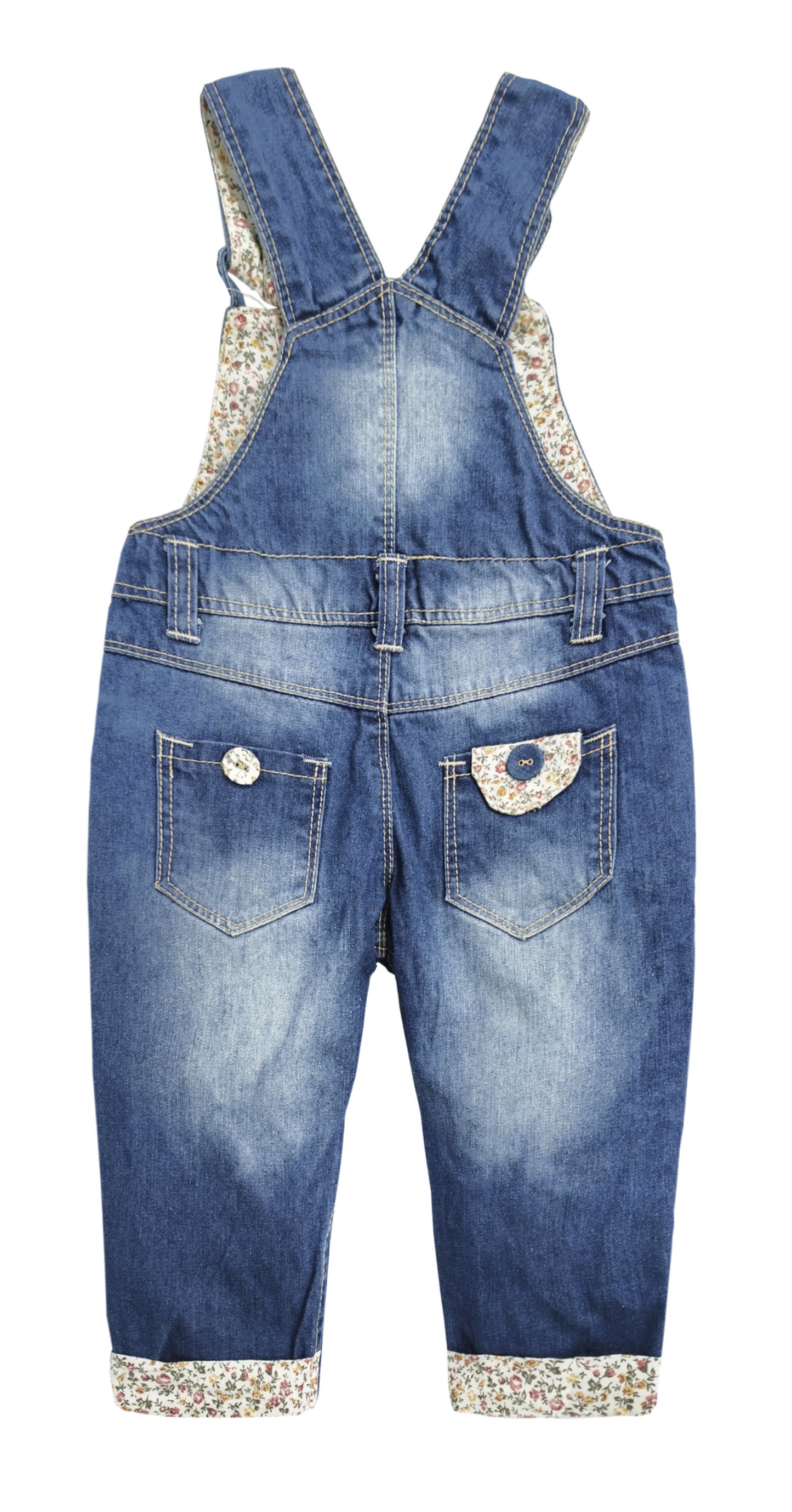 Unisex Baby Cute Embroidered Fashion Jean Pants Denim Overalls