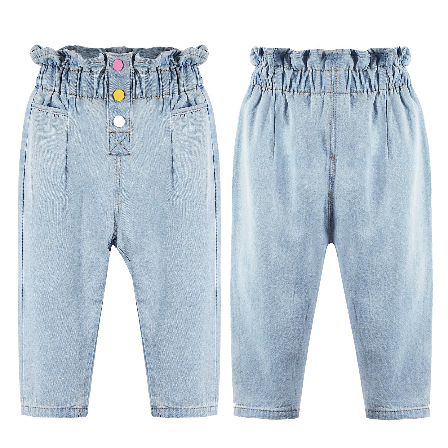 KIDSCOOL SPACE Baby Little Big Boys Denim Shorts,Elastic Waistband Inside  Ripped Holes Jeans Summer Wear