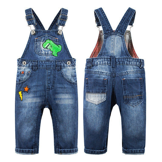 Toddler Denim Overalls Embroidered Jeans Pants