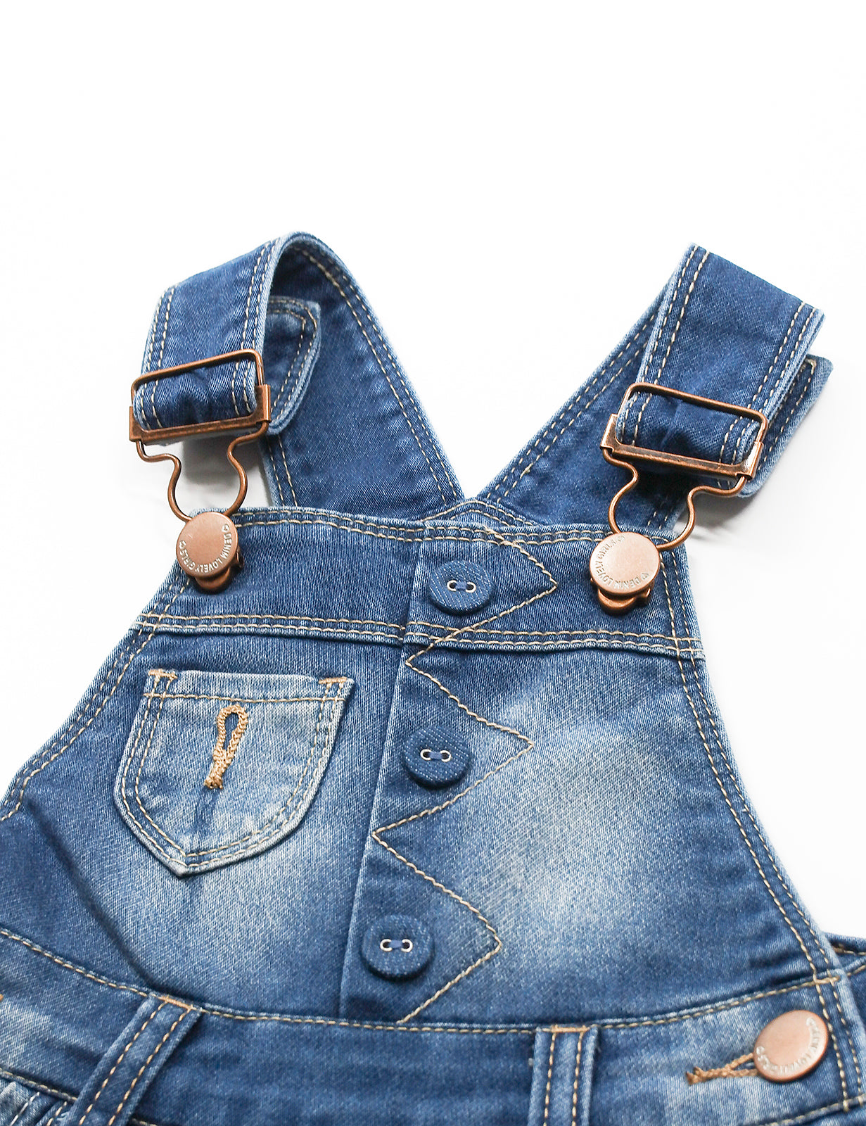 Cute Baby Denim Overalls Embroidered Jumpsuit