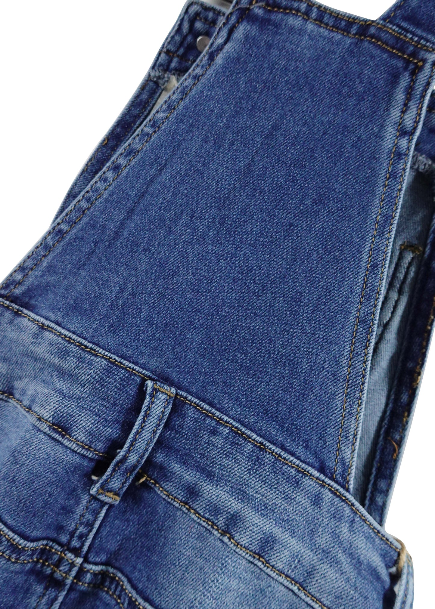 Boy Girl Overalls Irregular Pockets Slim Denim Jumpsuit
