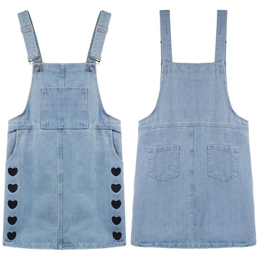 Girls Overall Dress,Simple Design Casual Jeans Jumpsuit