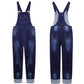 Boy Overalls,Big Pocket Ripped Adjustable Casual Denim Workwear