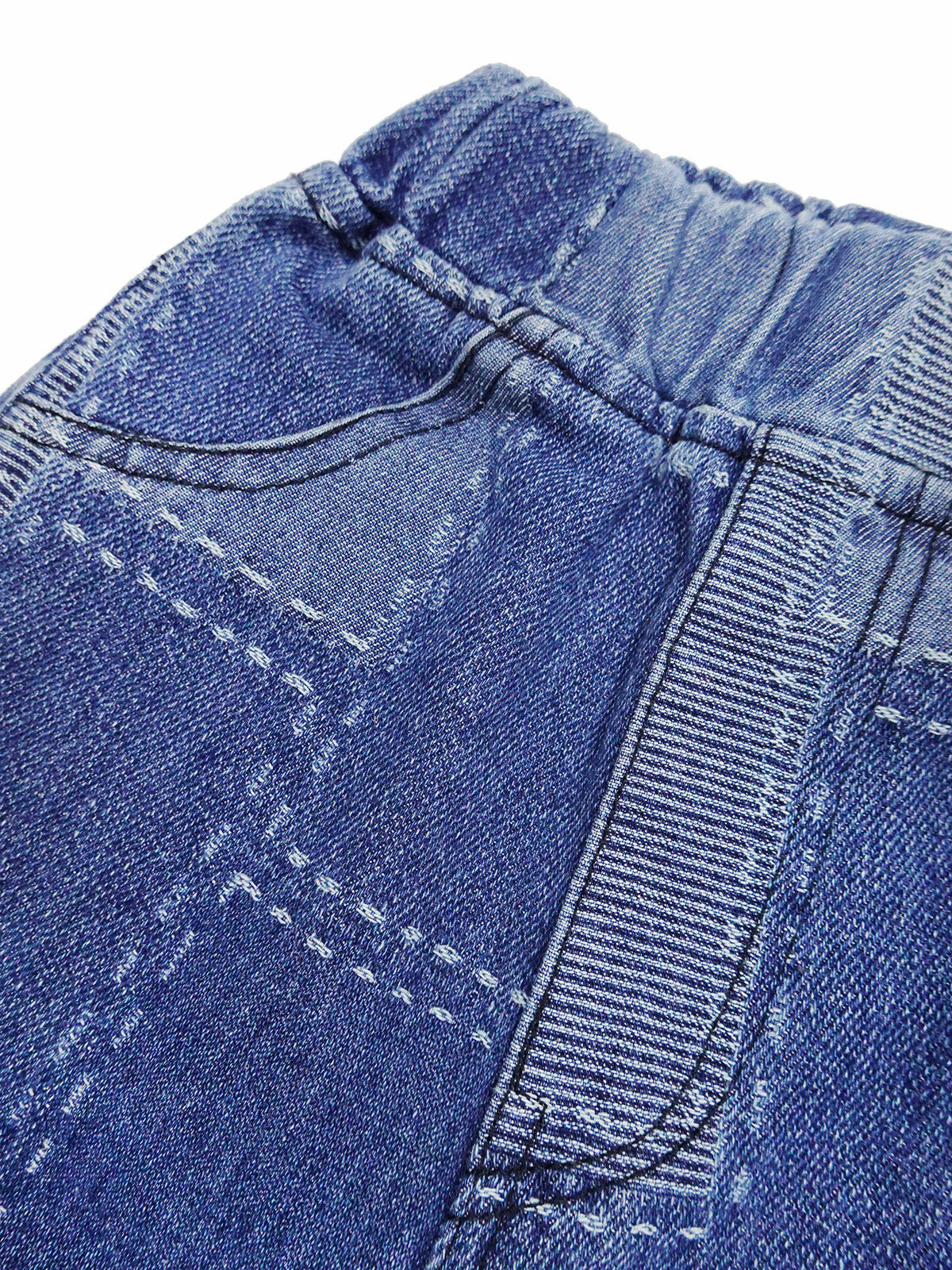 Girl Jeans,Elastic Loose Fit Patchwok Printed Denim Pants
