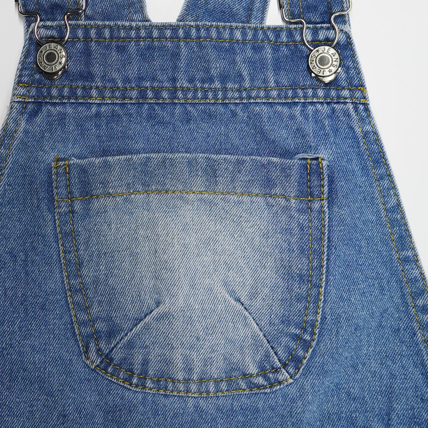 Girls Ripped Denim Overalls 3 Buttons Ripped Elastic Band Inside Jeans Jumpsuit