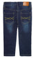 Little Girls Boys Jeans Elastic Band Ripped Straight Fit Soft Denim Pants