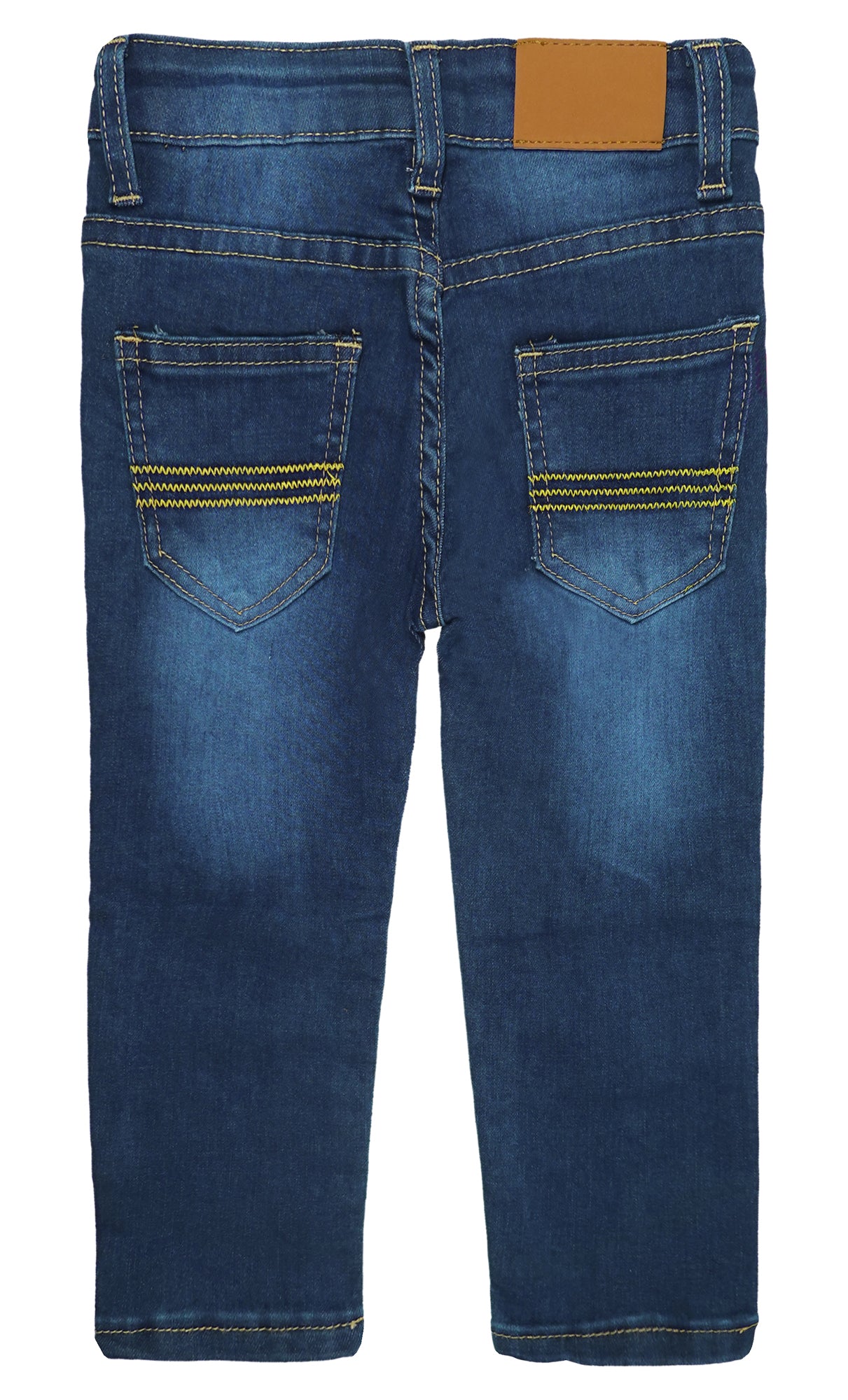 Little Girls Boys Elastic Band Ripped Straight Fit Soft Jeans