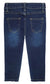 Little Girls Elastic Band Embroidered Heart Stretchy Soft Jeans Pants