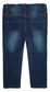 Little Girls Elastic Band Embroidered Ripped Stretchy Soft Denim Slim Jeans