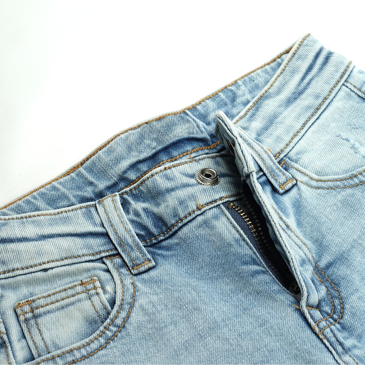 Boys Little Boy Elastic Band Inside Ripped Soft Slim Denim Pants Jeans