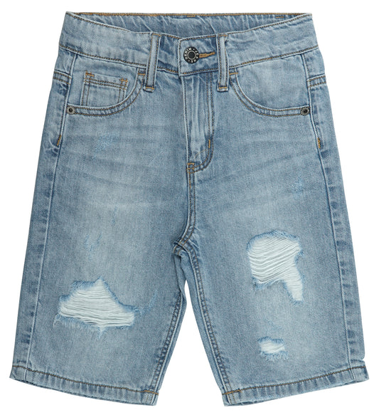 Boys Summer Ripped Soft Elastic Band Half Jean Shorts