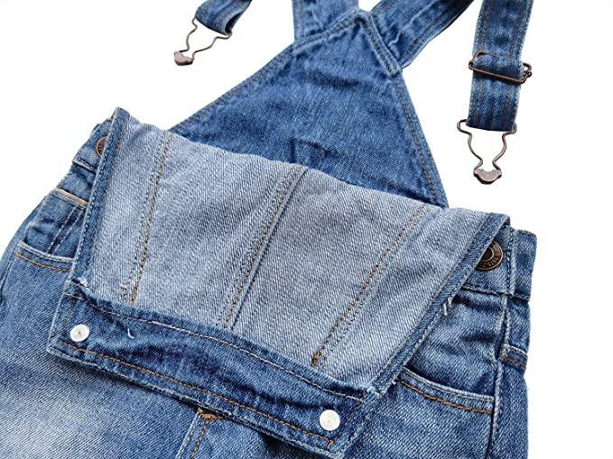 Kidscool Space Baby Boy Easy Diaper Changing Patchwork Fashion Jeans Overalls - Kidscool Space