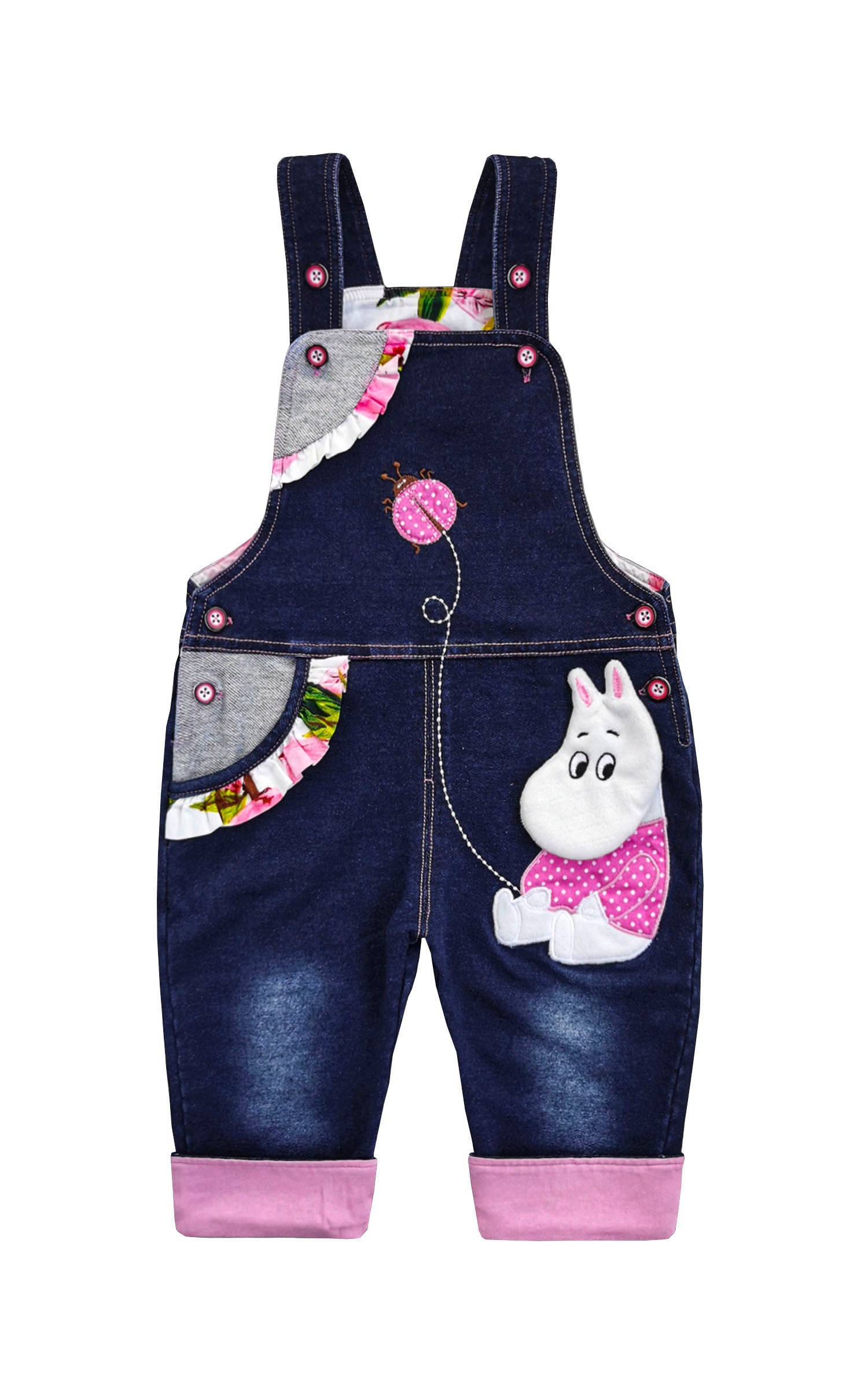 Baby & Toddler Lovely Hippo Knitted Soft Overalls Pants Set