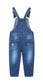 Kidscool Space Baby & Little Kids 3 Side Buttons Striped Lining Ripped Fashion Jeans Overalls - Kidscool Space