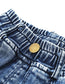 Toddler Ripped Colorful Button Decor Pocket Jeans