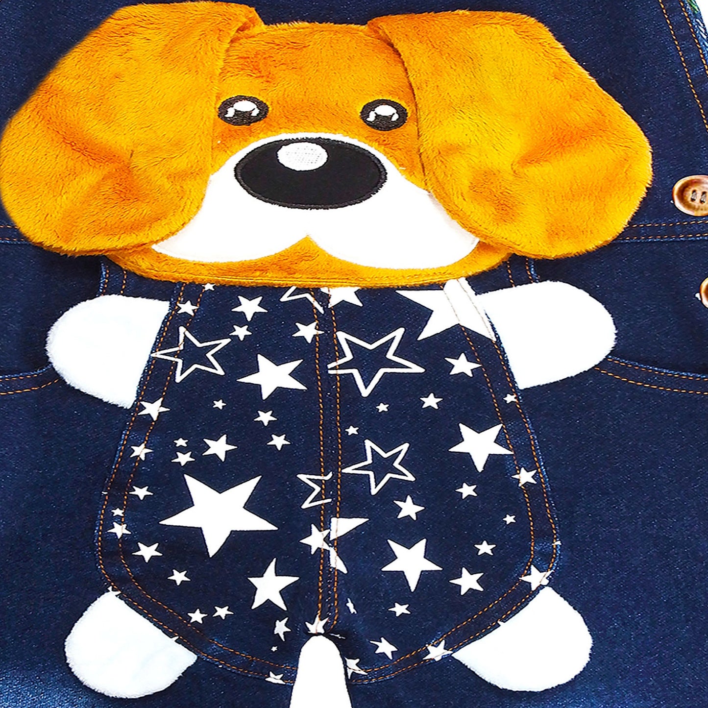 Baby Cotton 3D Cartoon Dog Safe Knitted Jeans Overalls