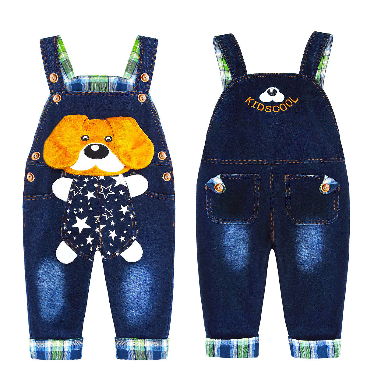 Toddler cartoon dog soft overalls