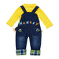 Toddler Monkey Jeans Overalls & Bear Shirt Set