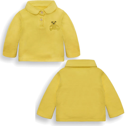 Toddler Boys Girls Cute Bear Shirt Baby Long Sleeve Polo