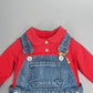 Baby & Toddler Twin Colors Ripped Overalls and Bear Shirt Set