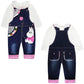 Toddler Lovely Hippo Knitted Overalls Pants Set