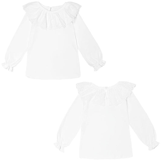 Toddler Girls Solid Cotton tops Long Sleeve Shirt