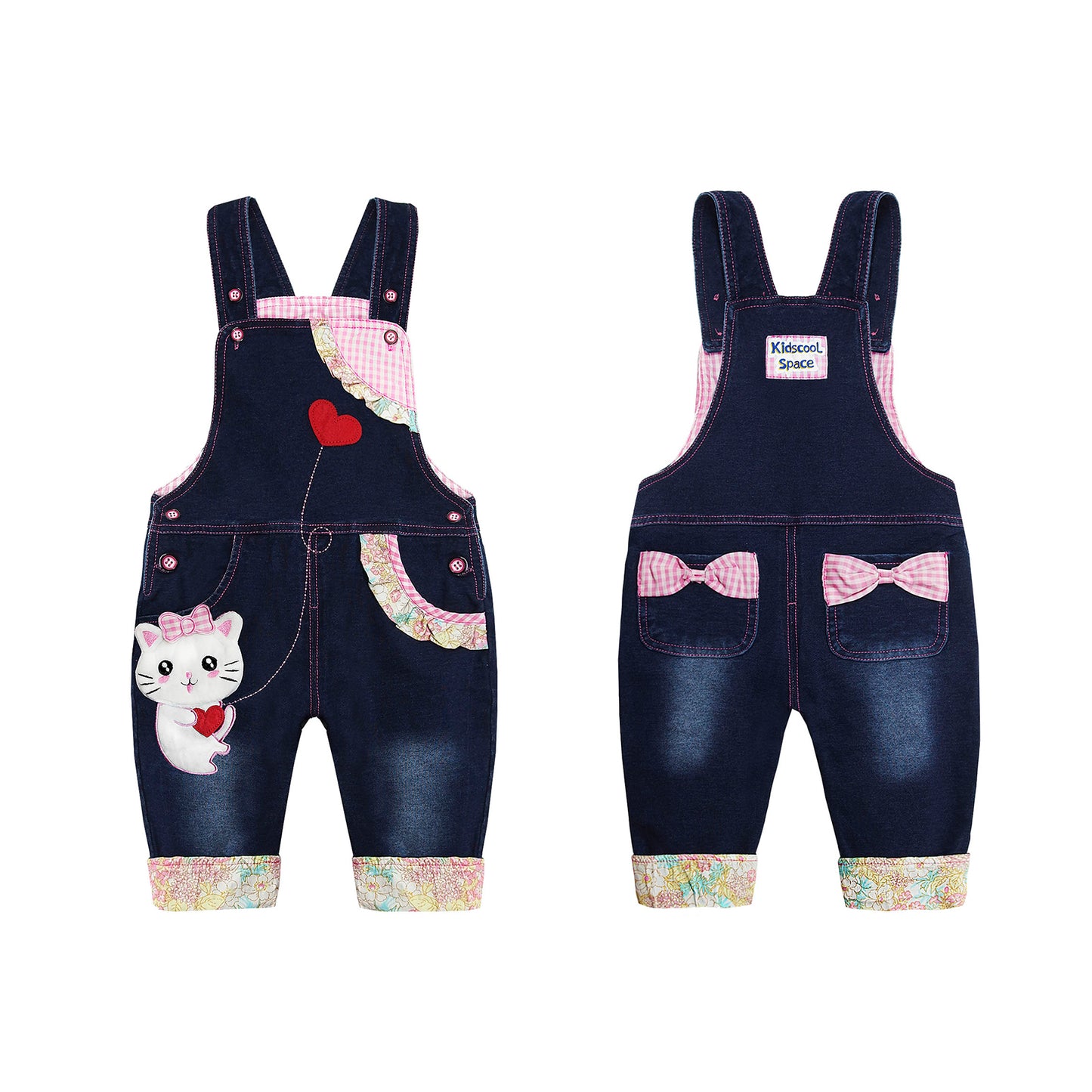 Cotton 3D Cartoon Soft Knitted Jeans Overalls